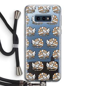 CaseCompany Slapende poes: Samsung Galaxy S10e Transparant Hoesje met koord