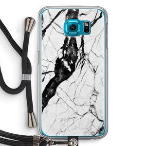 CaseCompany Witte marmer 2: Samsung Galaxy S6 Transparant Hoesje met koord