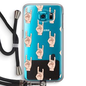CaseCompany Rock: Samsung Galaxy S6 Transparant Hoesje met koord
