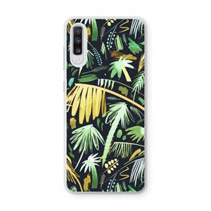 CaseCompany Tropical Palms Dark: Samsung Galaxy A70 Transparant Hoesje