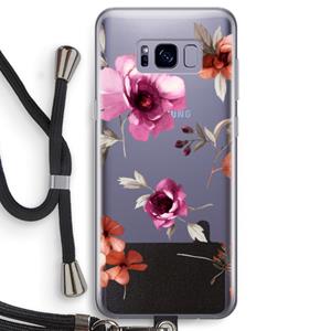 CaseCompany Geschilderde bloemen: Samsung Galaxy S8 Transparant Hoesje met koord