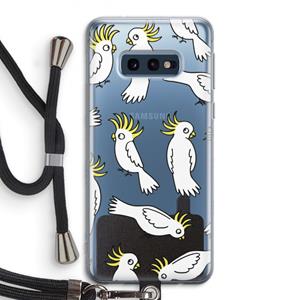 CaseCompany Papegaai: Samsung Galaxy S10e Transparant Hoesje met koord