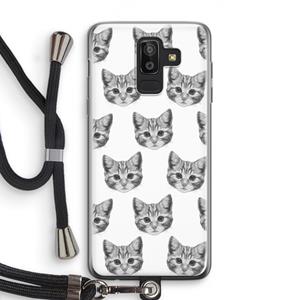 CaseCompany Kitten: Samsung Galaxy J8 (2018) Transparant Hoesje met koord