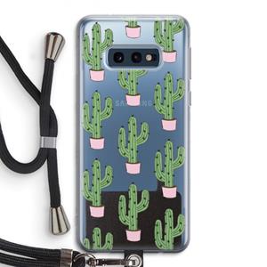CaseCompany Cactus Lover: Samsung Galaxy S10e Transparant Hoesje met koord
