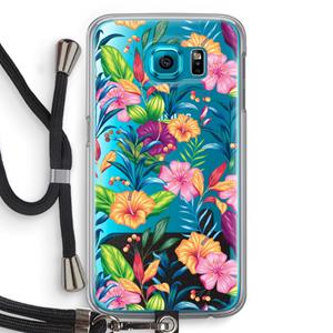 CaseCompany Tropisch 2: Samsung Galaxy S6 Transparant Hoesje met koord