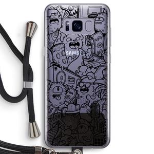 CaseCompany Vexx Black City : Samsung Galaxy S8 Transparant Hoesje met koord