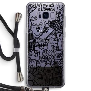 CaseCompany Vexx Black Mixtape: Samsung Galaxy S8 Transparant Hoesje met koord