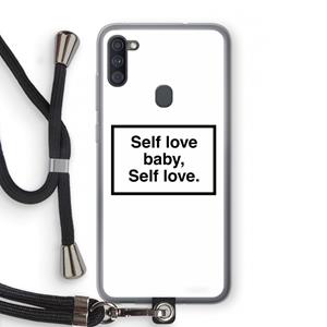 CaseCompany Self love: Samsung Galaxy A11 Transparant Hoesje met koord