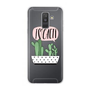 CaseCompany I love cacti: Samsung Galaxy A6 Plus (2018) Transparant Hoesje