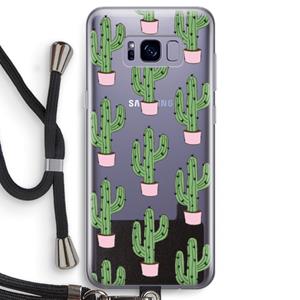 CaseCompany Cactus Lover: Samsung Galaxy S8 Transparant Hoesje met koord