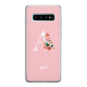 CaseCompany Pink Bouquet: Samsung Galaxy S10 Plus Transparant Hoesje