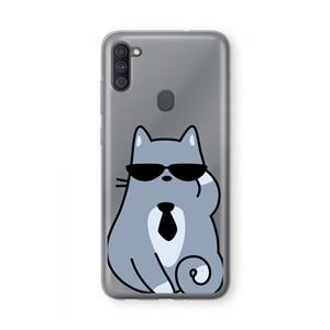 CaseCompany Cool cat: Samsung Galaxy A11 Transparant Hoesje