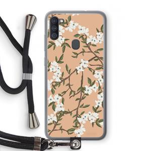CaseCompany Blossoming spring: Samsung Galaxy A11 Transparant Hoesje met koord