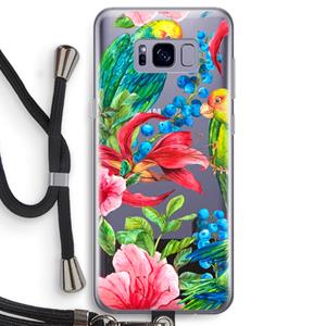 CaseCompany Papegaaien: Samsung Galaxy S8 Transparant Hoesje met koord