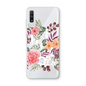 CaseCompany Hello in flowers: Samsung Galaxy A70 Transparant Hoesje