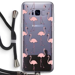 CaseCompany Anything Flamingoes: Samsung Galaxy S8 Transparant Hoesje met koord