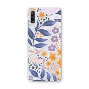 CaseCompany Flowers with blue leaves: Samsung Galaxy A70 Transparant Hoesje