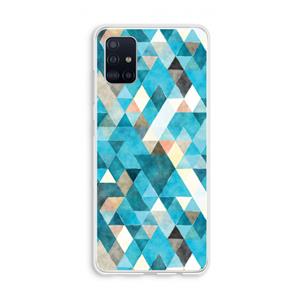CaseCompany Gekleurde driehoekjes blauw: Galaxy A51 4G Transparant Hoesje