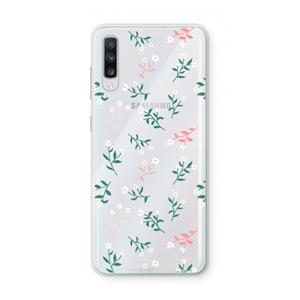 CaseCompany Small white flowers: Samsung Galaxy A70 Transparant Hoesje