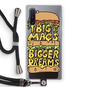 CaseCompany Big Macs Bigger Dreams: Samsung Galaxy Note 10 Transparant Hoesje met koord