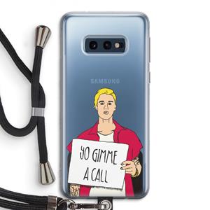 CaseCompany Gimme a call: Samsung Galaxy S10e Transparant Hoesje met koord
