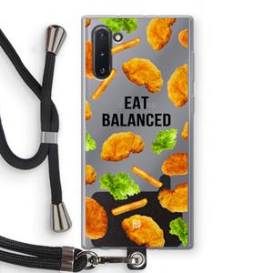 CaseCompany Eat Balanced: Samsung Galaxy Note 10 Transparant Hoesje met koord