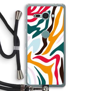 CaseCompany Colored Zebra: Sony Xperia XZ2 Compact Transparant Hoesje met koord