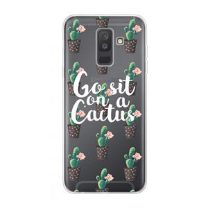 CaseCompany Cactus quote: Samsung Galaxy A6 Plus (2018) Transparant Hoesje