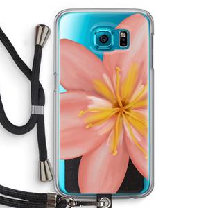 CaseCompany Pink Ellila Flower: Samsung Galaxy S6 Transparant Hoesje met koord