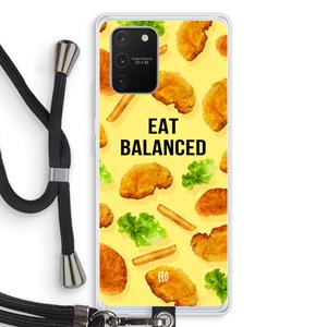 CaseCompany Eat Balanced: Samsung Galaxy S10 Lite Transparant Hoesje met koord