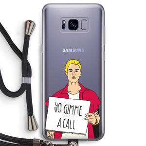 CaseCompany Gimme a call: Samsung Galaxy S8 Transparant Hoesje met koord