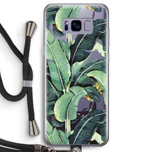 CaseCompany Bananenbladeren: Samsung Galaxy S8 Transparant Hoesje met koord
