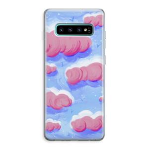 CaseCompany Roze wolken met vogels: Samsung Galaxy S10 Plus Transparant Hoesje