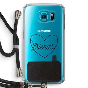 CaseCompany Friends heart black: Samsung Galaxy S6 Transparant Hoesje met koord