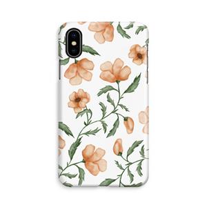 CaseCompany Peachy flowers: iPhone Xs Volledig Geprint Hoesje