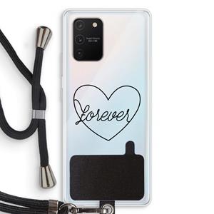 CaseCompany Forever heart black: Samsung Galaxy S10 Lite Transparant Hoesje met koord