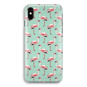 CaseCompany Flamingoprint groen: iPhone X Volledig Geprint Hoesje