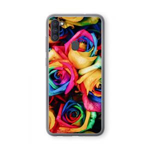 CaseCompany Neon bloemen: Samsung Galaxy A11 Transparant Hoesje