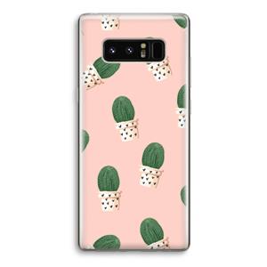 CaseCompany Cactusprint roze: Samsung Galaxy Note 8 Transparant Hoesje