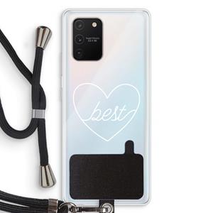 CaseCompany Best heart pastel: Samsung Galaxy S10 Lite Transparant Hoesje met koord
