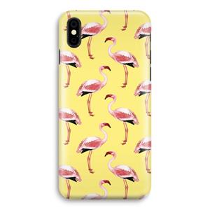 CaseCompany Flamingo's geel: iPhone X Volledig Geprint Hoesje