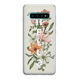 CaseCompany Hello bloemen: Samsung Galaxy S10 Plus Transparant Hoesje