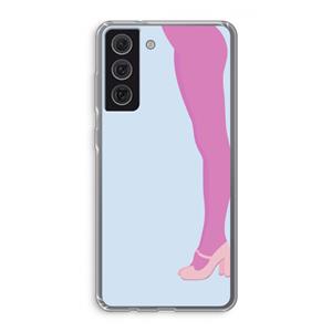 CaseCompany Pink panty: Samsung Galaxy S21 FE Transparant Hoesje