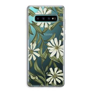 CaseCompany Wit bloemenpatroon: Samsung Galaxy S10 Plus Transparant Hoesje