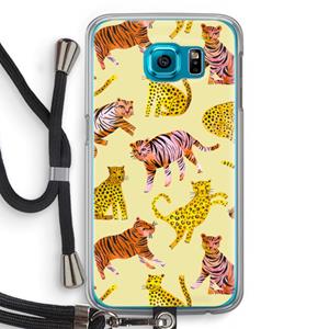 CaseCompany Cute Tigers and Leopards: Samsung Galaxy S6 Transparant Hoesje met koord