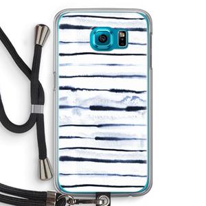CaseCompany Ink Stripes: Samsung Galaxy S6 Transparant Hoesje met koord
