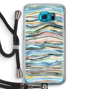 CaseCompany Watercolor Agate: Samsung Galaxy S6 Transparant Hoesje met koord