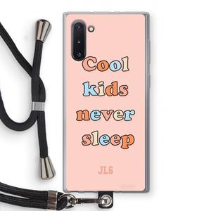 CaseCompany Cool Kids Never Sleep: Samsung Galaxy Note 10 Transparant Hoesje met koord