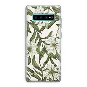 CaseCompany Wit bloemenpatroon: Samsung Galaxy S10 Plus Transparant Hoesje
