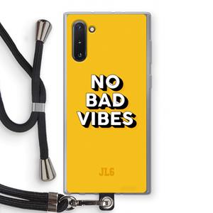 CaseCompany No Bad Vibes: Samsung Galaxy Note 10 Transparant Hoesje met koord